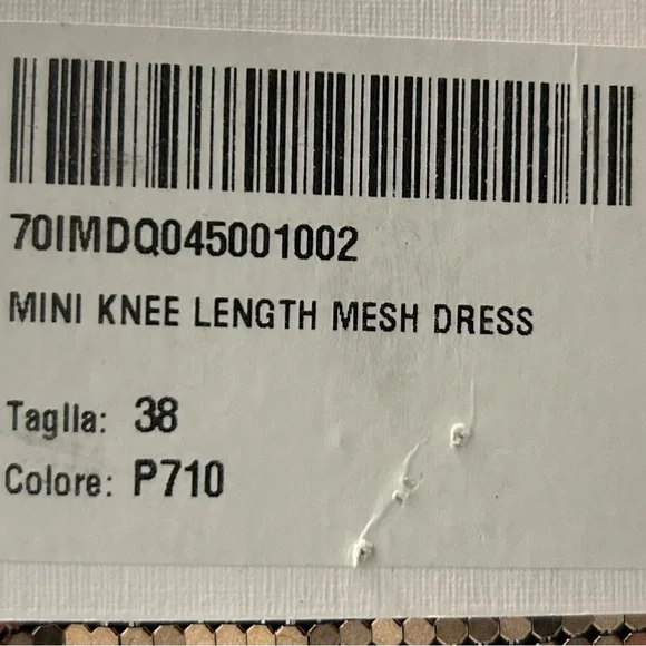 RABANNE Gold Chainmail Drapé Pression Dress, size 38 - Picture 11 of 12